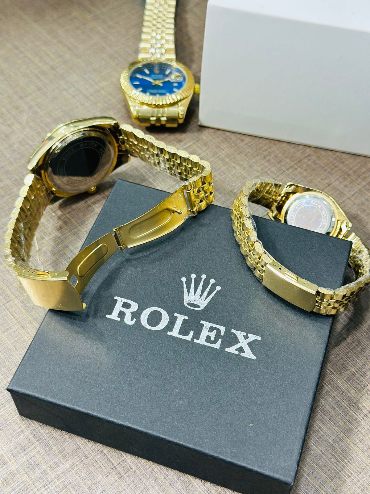 ROLEX PAIR WATCHES JUBILEE CHAIN STAINLESS STEEL CHAIN ROMAN DIALS