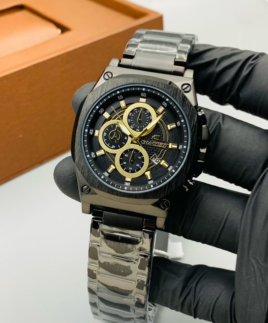 ORIGINAL CHAXIGO BRAND MIX MODELS STAINLESS STEEL CHAIN DATE WORKING BUTTERFLY MASTER LOCK