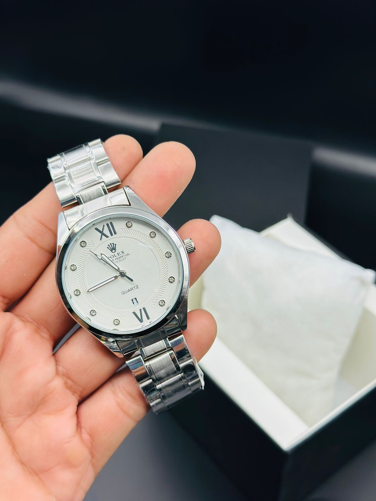 ROLEX WATCH NEW ARRIVALS ATTRACTIVE COLORS DATE WORKING STAINLESS STEEL CHAIN