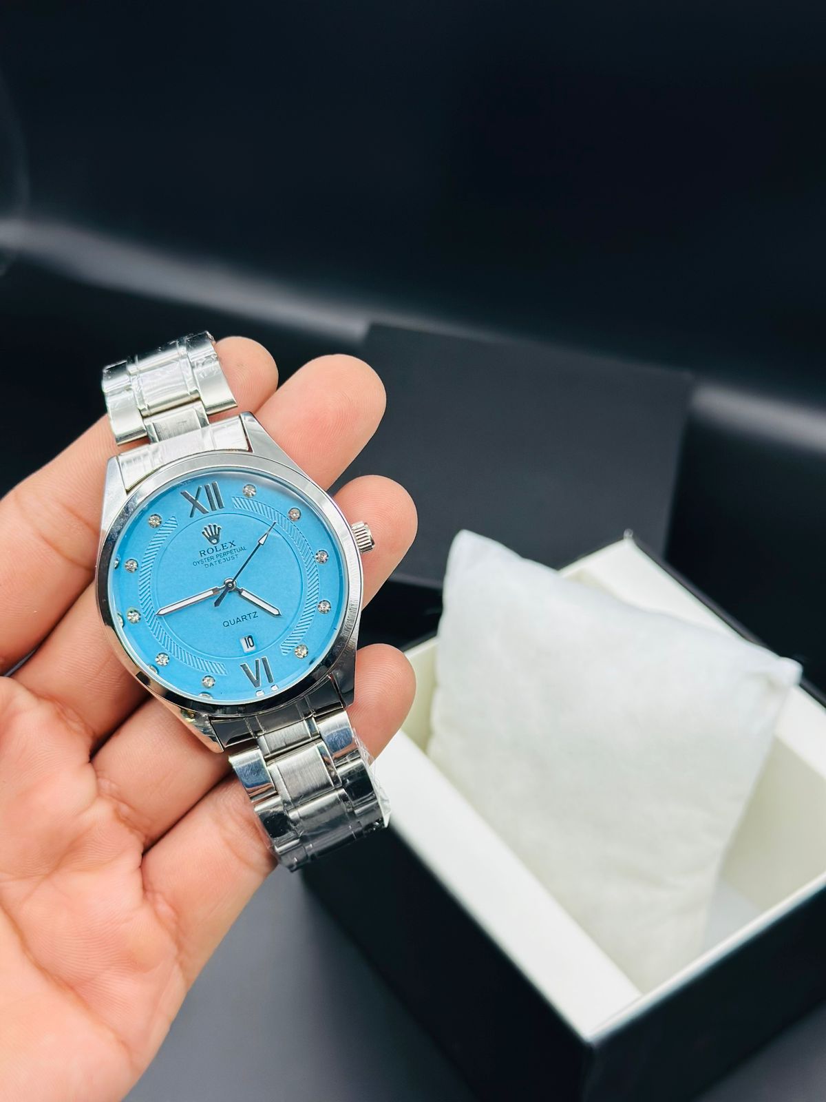 ROLEX WATCH NEW ARRIVALS ATTRACTIVE COLORS DATE WORKING STAINLESS STEEL CHAIN