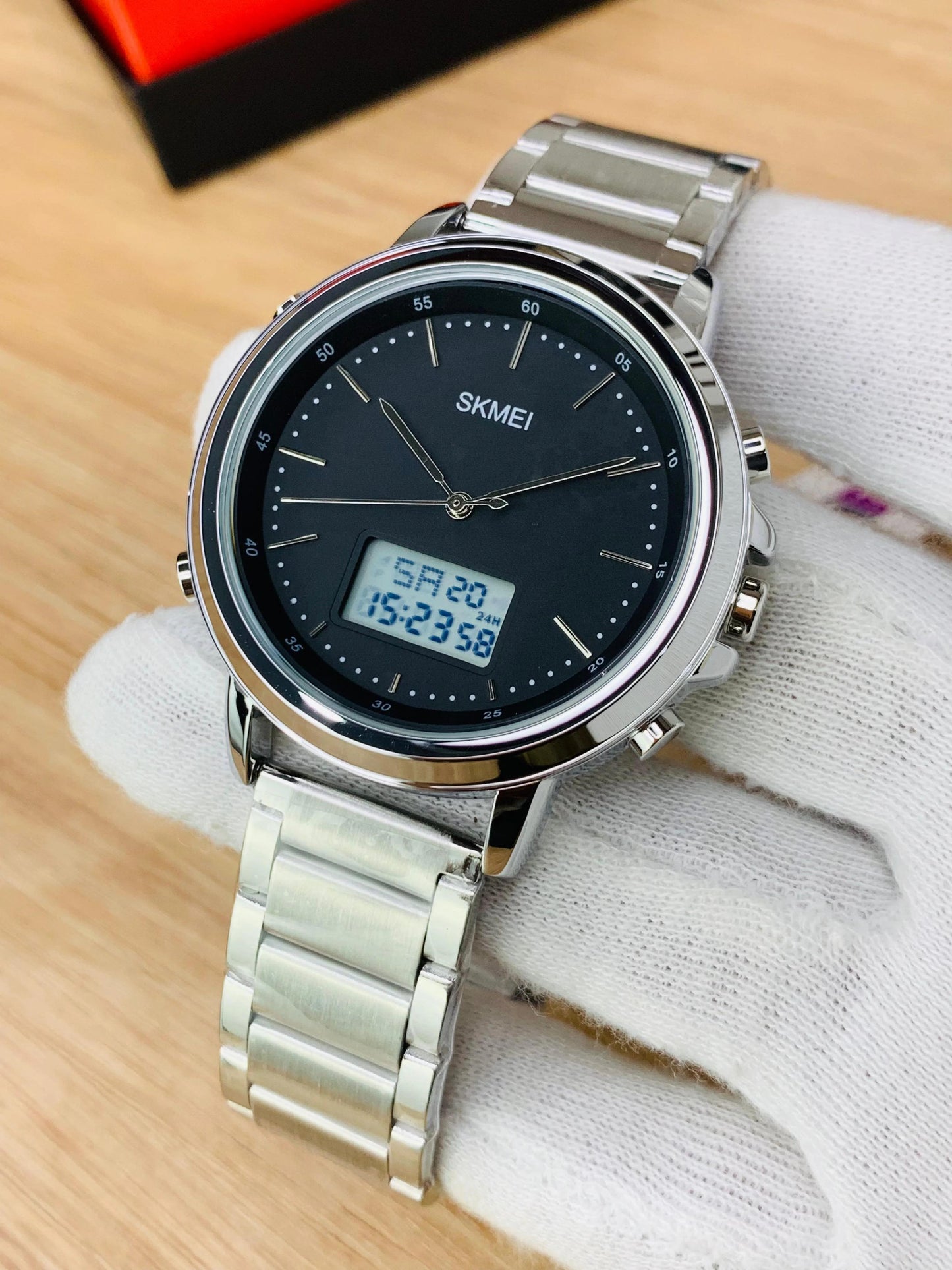 SKMEI WATCH FOR MEN'S BRANDED WATCH DUAL TIME CHAIN WATCH