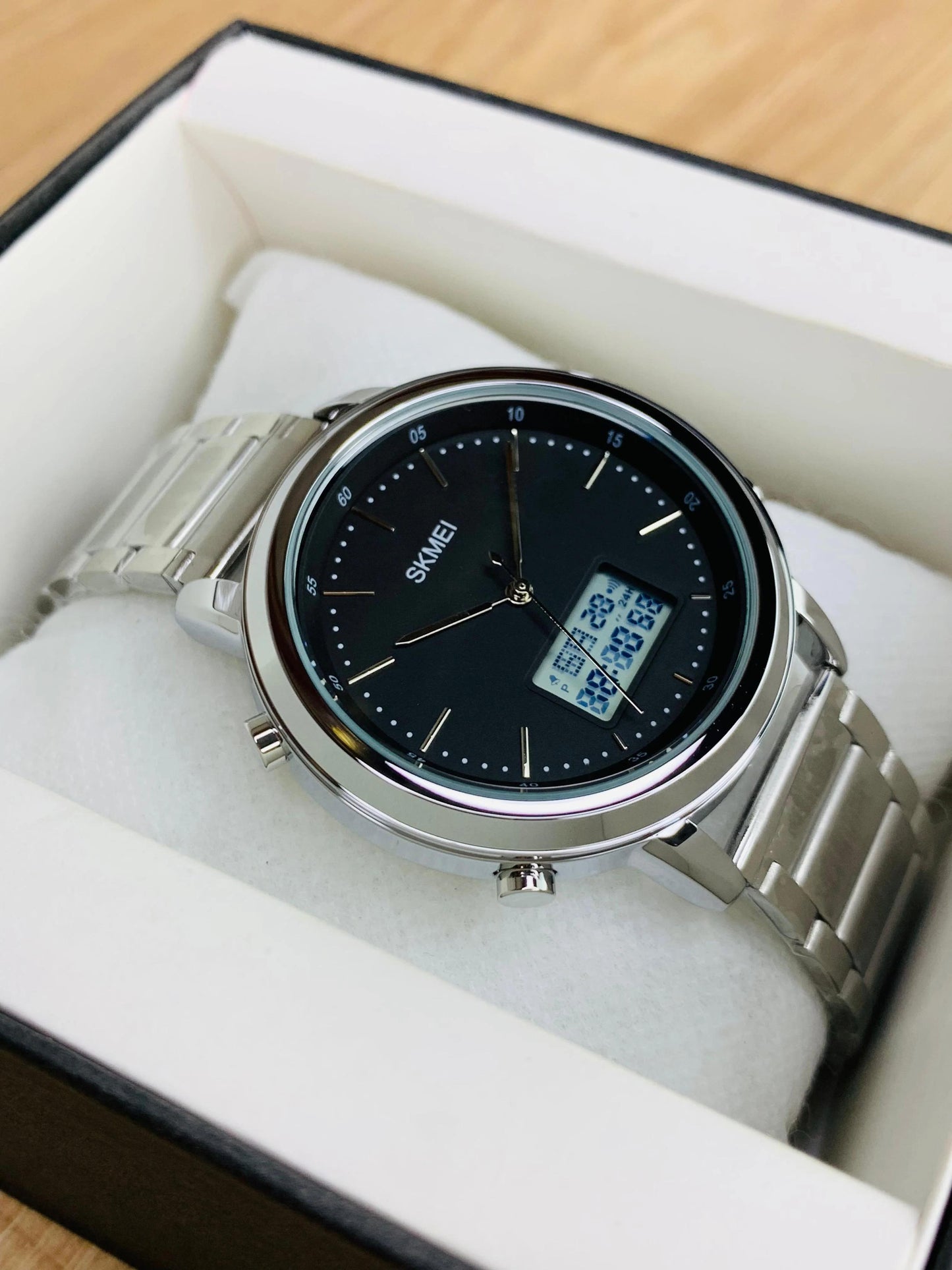 SKMEI WATCH FOR MEN'S BRANDED WATCH DUAL TIME CHAIN WATCH