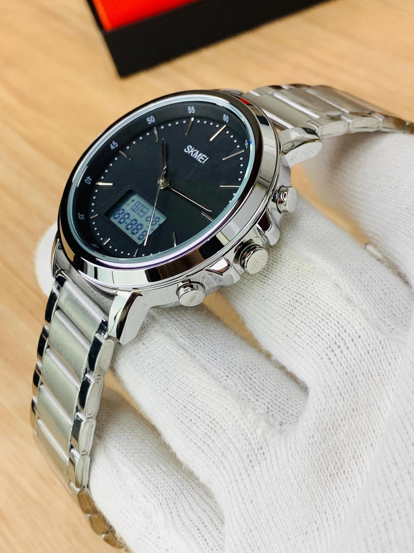 SKMEI WATCH FOR MEN'S BRANDED WATCH DUAL TIME CHAIN WATCH