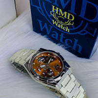 UNIVERSE POINT MEN'S CHAIN WATCH DATE WORKING BROWN ROUND DIAL