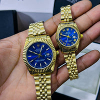 ROLEX PAIR WATCHES JUBILEE CHAIN STAINLESS STEEL CHAIN ROMAN DIALS