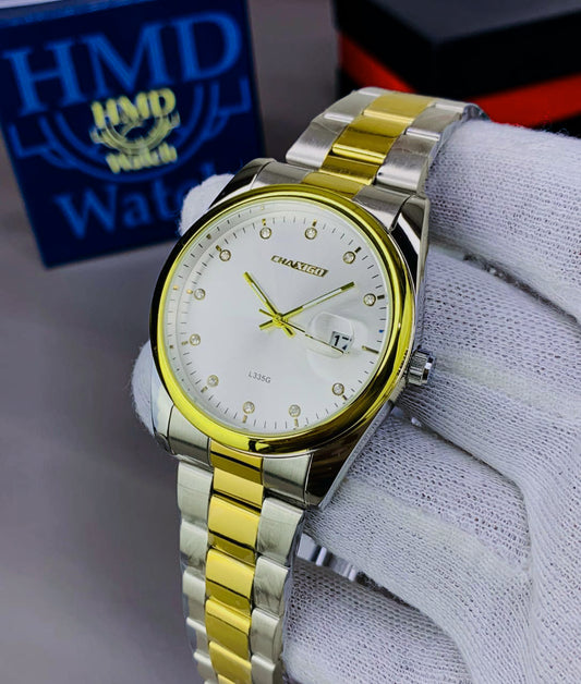 ORIGINAL CHAXIGO BRAND GOLDEN MODELS STAINLESS STEEL CHAIN DATE WORKING BUTTERFLY MASTER LOCK
