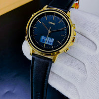 SKMEI WATCH  FOR MEN'S BRANDED WATCH  DUAL TIME  LEATHER STRAP