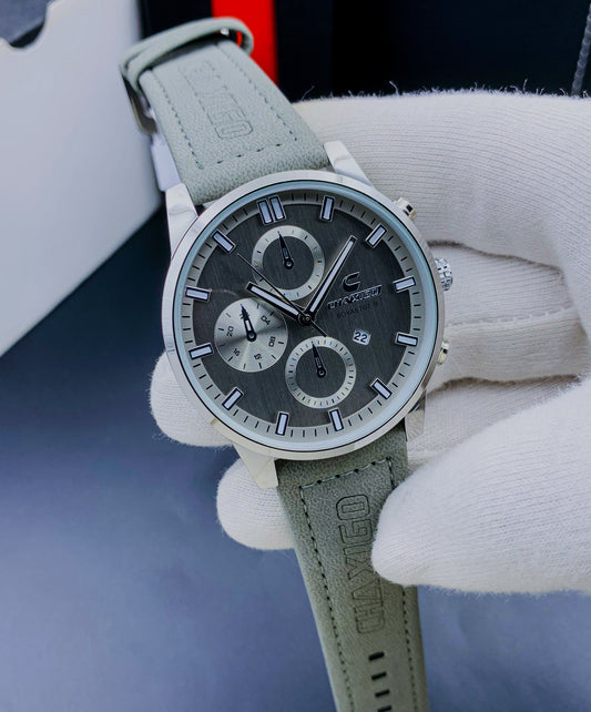 NEW ARTICLE   CHAXIGO MEN'S WATCH  CHINA ASSEMBLED  WATER RESISTANCE  LEATHER STRAP  DATE WORKING  ATTRACTIVE LOOK