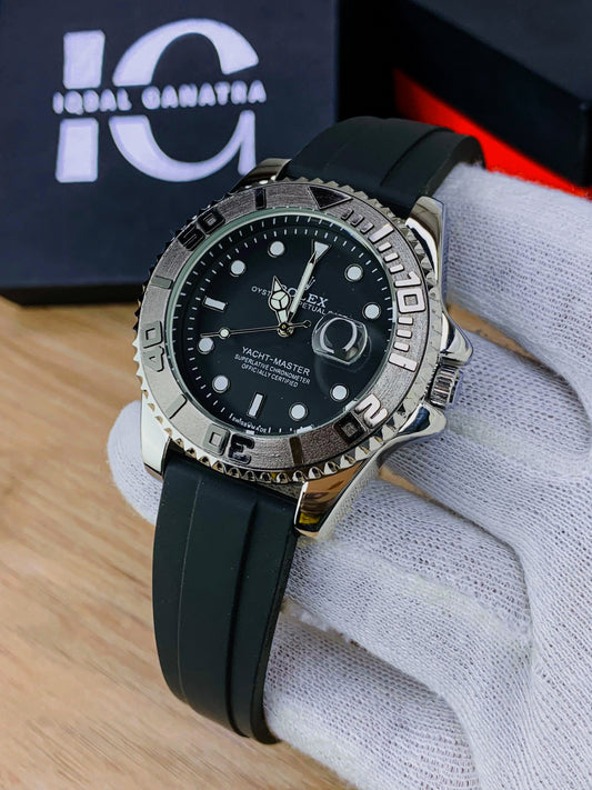 Yacht Master ROLEX men's watch Rubber strap With Heavy Master lock