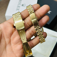 ROLEX PAIR WATCHES JUBILEE CHAIN STAINLESS STEEL CHAIN ROMAN DIALS