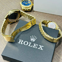 ROLEX PAIR WATCHES JUBILEE CHAIN STAINLESS STEEL CHAIN ROMAN DIALS
