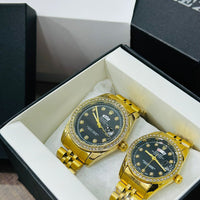 ROLEX Pair Watch Stone Model Fine Quality Quartz Machine