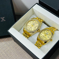 ROLEX Pair Watch Stone Model Fine Quality Quartz Machine