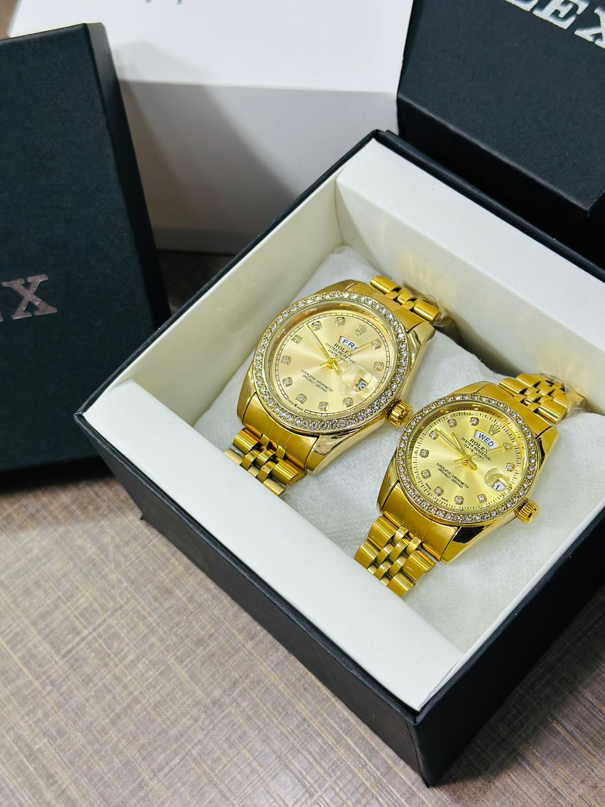 ROLEX Pair Watch Stone Model Fine Quality Quartz Machine