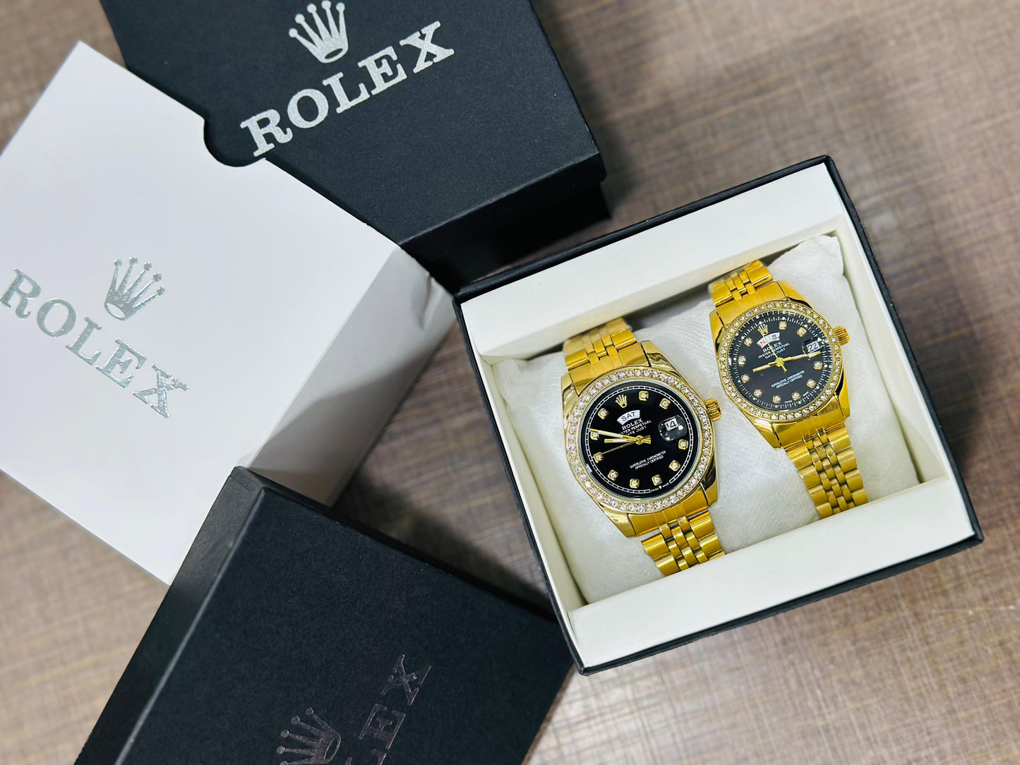 ROLEX Pair Watch Stone Model Fine Quality Quartz Machine