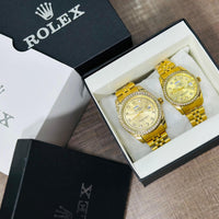 ROLEX Pair Watch Stone Model Fine Quality Quartz Machine