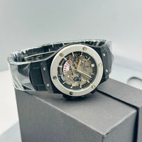 HUBLOT SKELETON GENTS COLLECTION METALLIC CASE WITH DATE