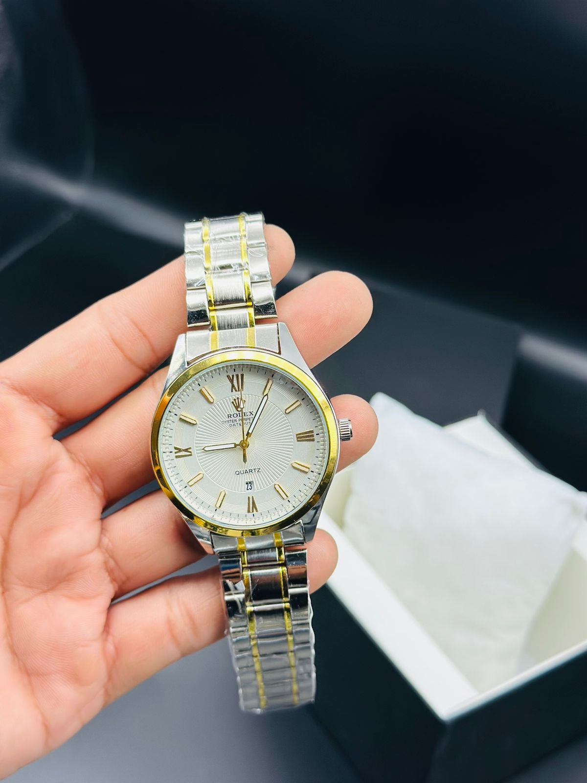 ROLEX WATCH NEW ARRIVALS ATTRACTIVE COLORS DATE WORKING STAINLESS STEEL CHAIN