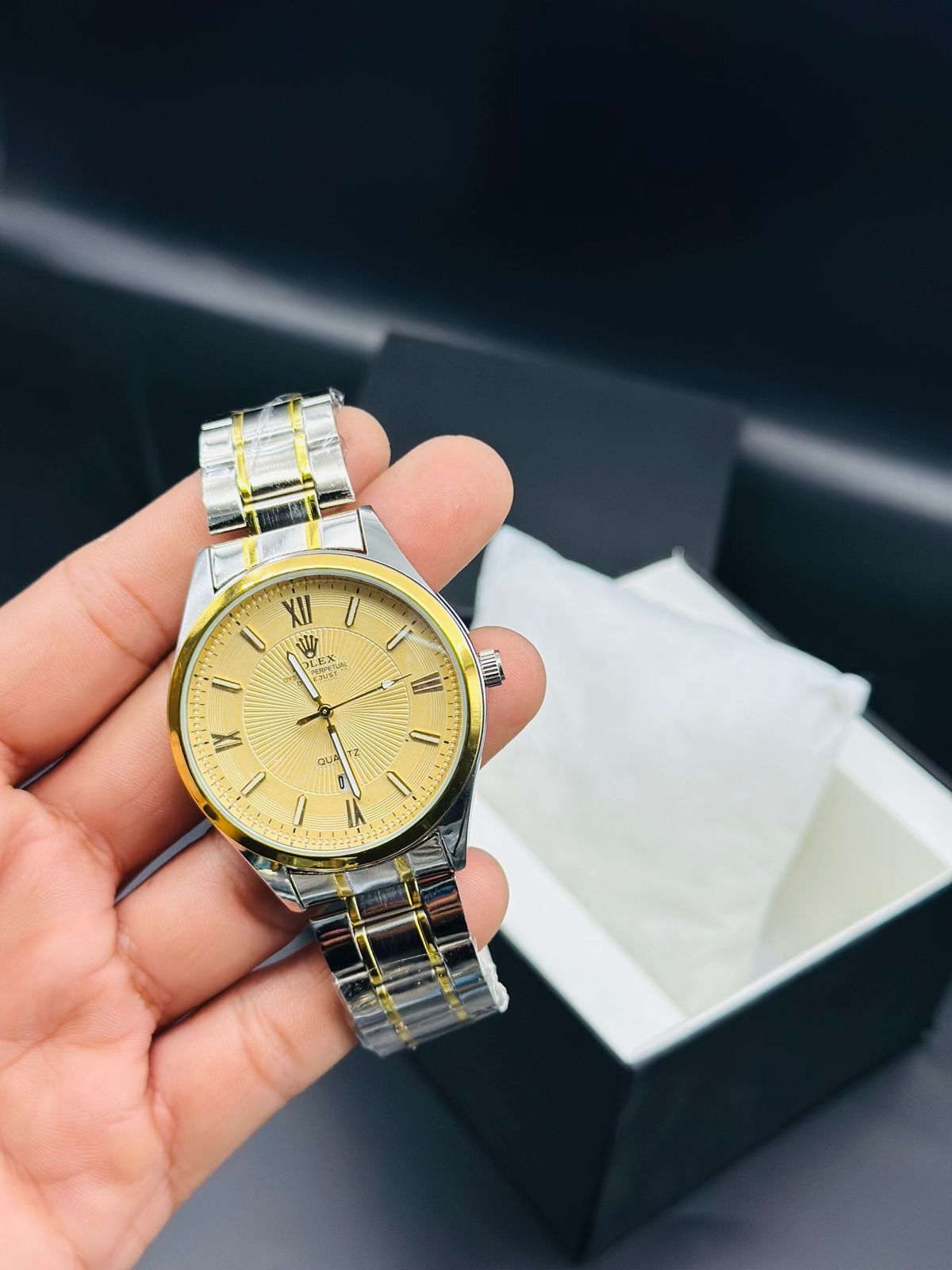 ROLEX WATCH NEW ARRIVALS ATTRACTIVE COLORS DATE WORKING STAINLESS STEEL CHAIN