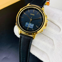 SKMEI WATCH  FOR MEN'S BRANDED WATCH  DUAL TIME  LEATHER STRAP