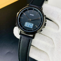 SKMEI WATCH  FOR MEN'S BRANDED WATCH  DUAL TIME  LEATHER STRAP