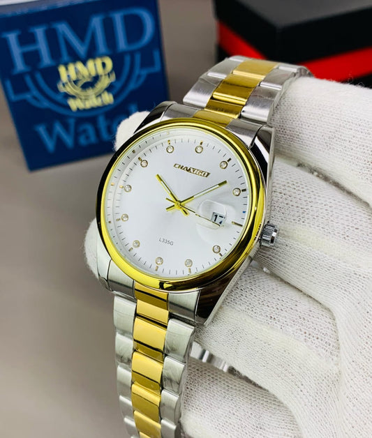 ORIGINAL CHAXIGO BRAND GOLDEN MODELS STAINLESS STEEL CHAIN DATE WORKING BUTTERFLY MASTER LOCK