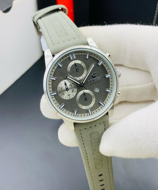NEW ARTICLE   CHAXIGO MEN'S WATCH  CHINA ASSEMBLED  WATER RESISTANCE  LEATHER STRAP  DATE WORKING  ATTRACTIVE LOOK